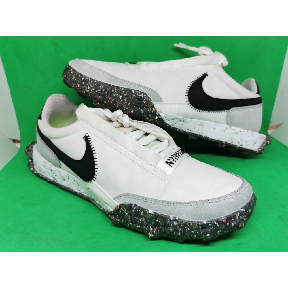 Nike Waffle Racer Crater Shoes Womens Size 8.5 White Black Recycled CT1983-104